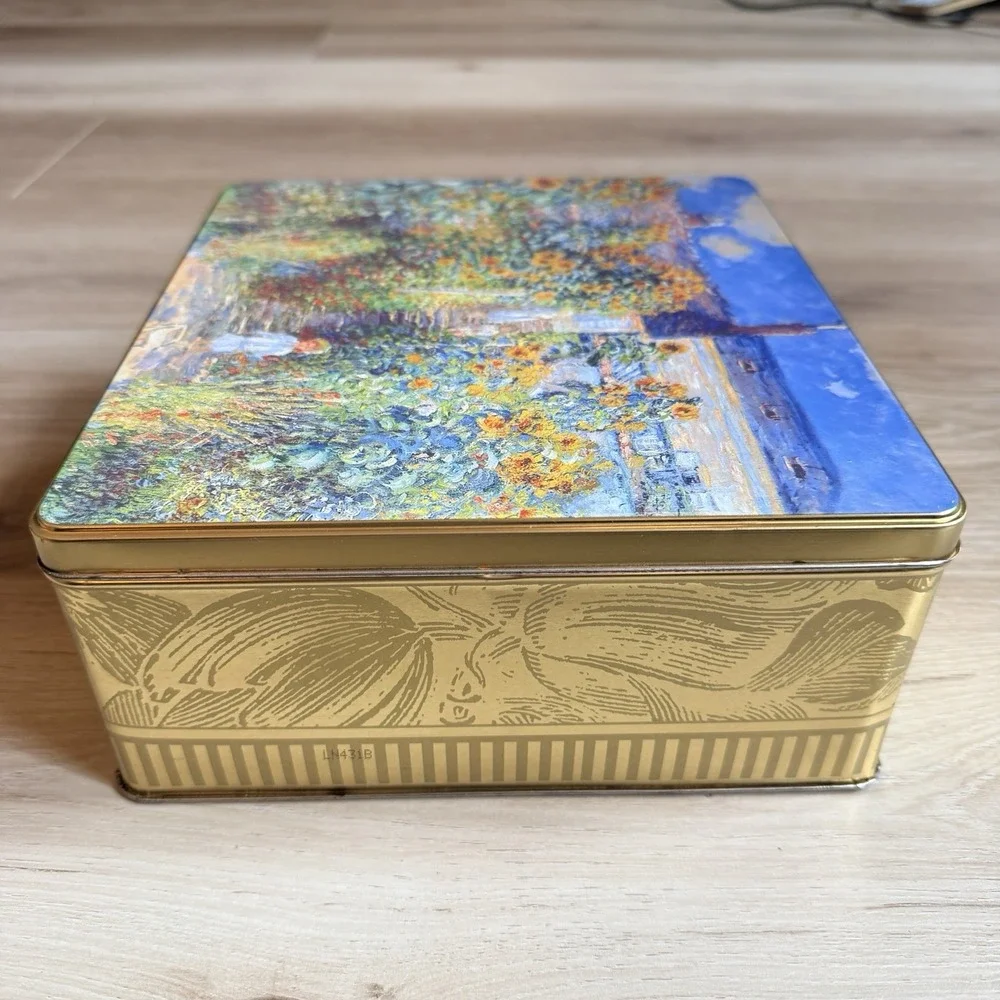 Monet gold Decorative Tin with‎ Lid - Artists garden